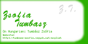 zsofia tumbasz business card